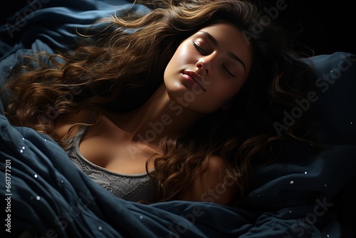 Female asleep dreaming and relaxing