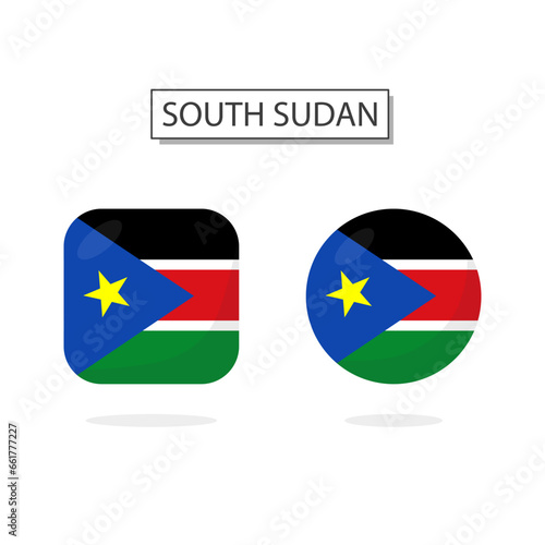 Flag of South Sudan 2 Shapes icon 3D cartoon style. Free Download Flag of South Sudan 2 Shapes icon 3D cartoon style. - GFXLoad