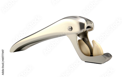 3D Single Steel Garlic Press on isolated background