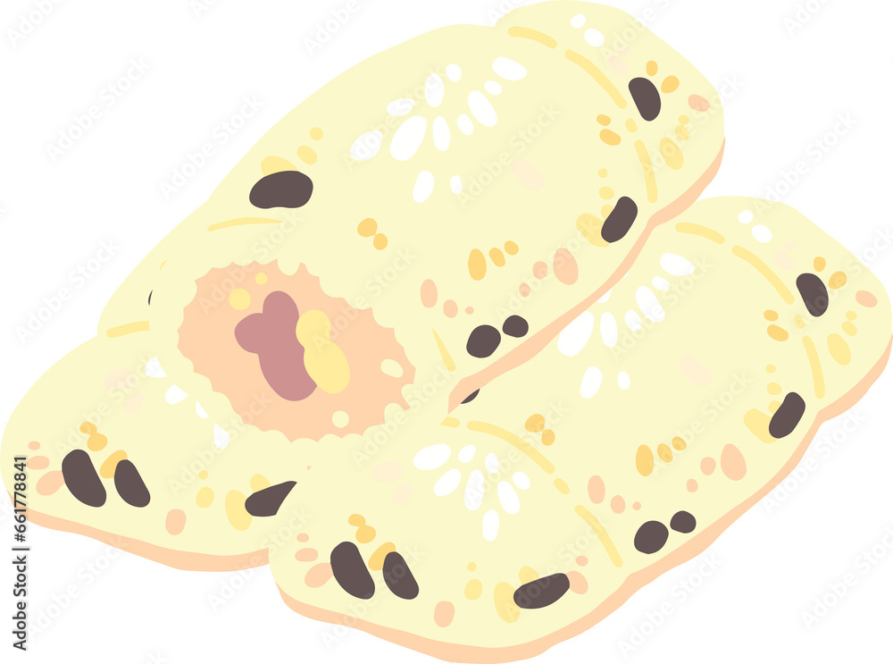 Coconut sticky rice dessert illustration Coconut sticky rice dessert illustration