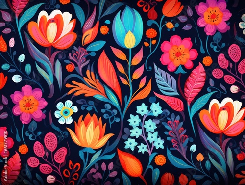 Floral Background  cartoon colorful Floral pattern