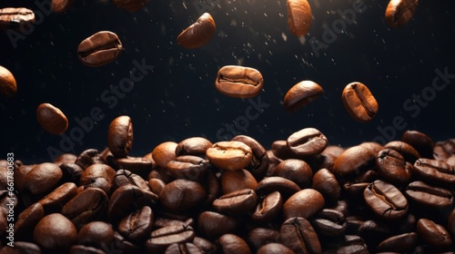 coffee beans on a brown background