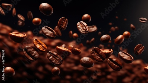 coffee beans on a brown background