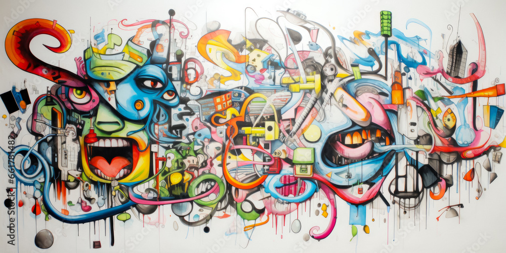 Crazy Colorful Abstract Graffiti Background Created Using Artificial Intelligence Crazy Colorful Abstract Graffiti Background Created Using Artificial Intelligence
