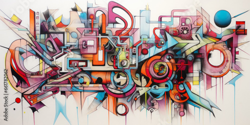 Crazy Colorful Abstract Graffiti Background Created Using Artificial Intelligence