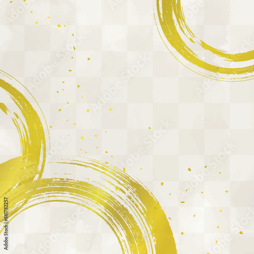 和紙と筆の丸による和風背景