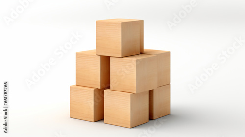 Abstract concept of wooden cubes