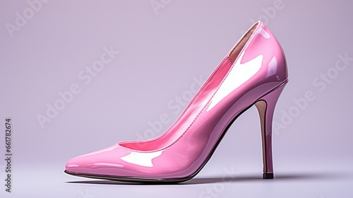 pink high heels shoes on white background generated by AI