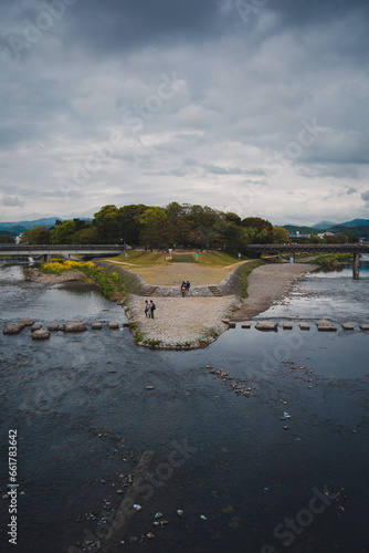 Kamogawa Delta between Kamo & Takano rivers, Kyoto, Japan