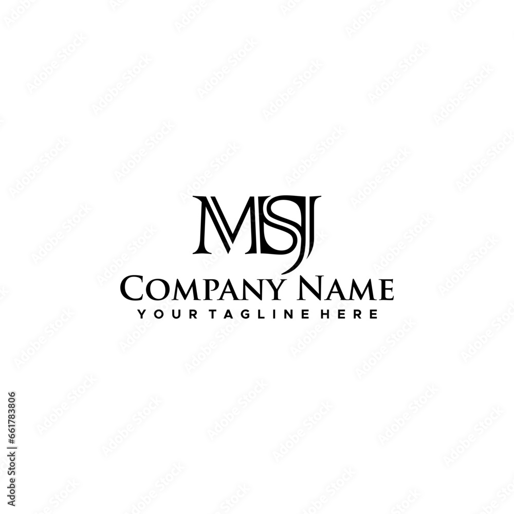 MSJ Initial Logo Sign Design Vector Stock MSJ Initial Logo Sign Design Vector Stock