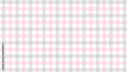 Pink and grey plaid fabric texture as a background 