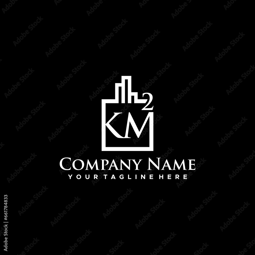 Alphabet letters Initials Monogram logo KM MK K and M
