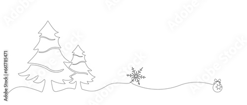 illustration of a christmas tree and snowflake eps 10