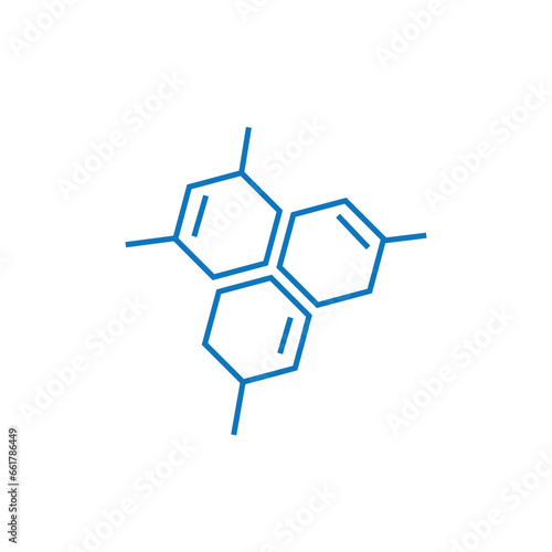 Chemistry formula structure icon. Line chemical molecule icon.