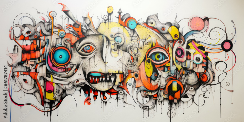 Crazy Colorful Abstract Graffiti Background Created Using Artificial Intelligence Crazy Colorful Abstract Graffiti Background Created Using Artificial Intelligence