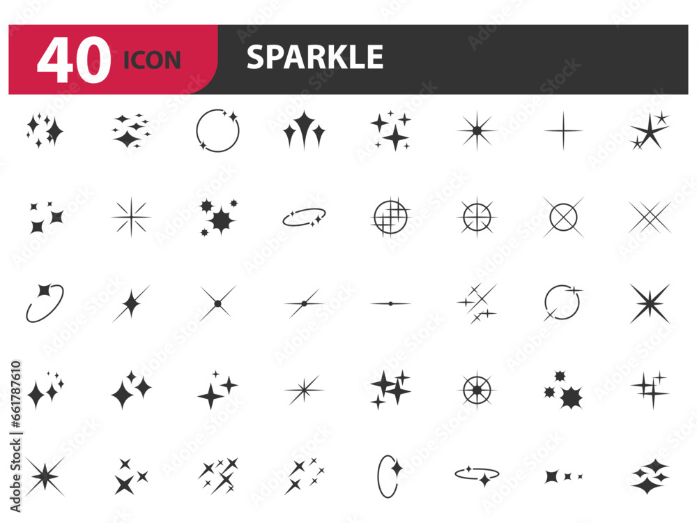 set of sparkle icon, glitter, shine, glow set of sparkle icon, glitter, shine, glow