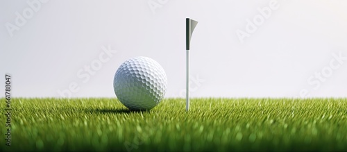 Simulated golf ball on tee With copyspace for text