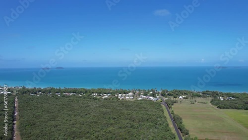 Aerial footage of Cowley Beach Queensland Australia photo