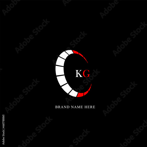 KG circle letter logo design with circle  shape. KG ellipse letters with typographic style.  initials form a circle logo. KG Circle Abstract Monogram Letter Mark Vector, KG latter logo. spread logo