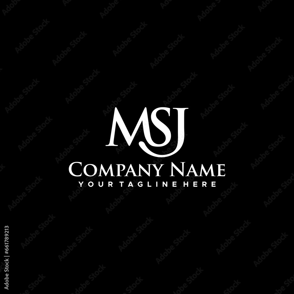 MSJ Initial Logo Sign Design Vector Stock