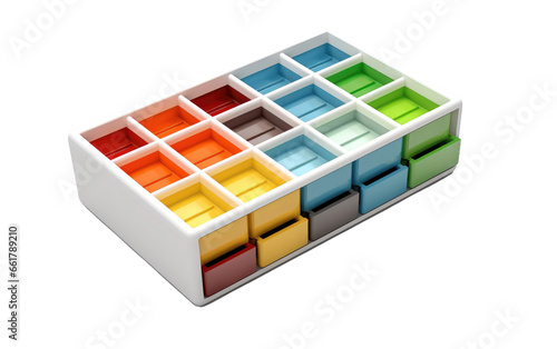 3D Cartoon Plastic Drawer Individual on isolated background