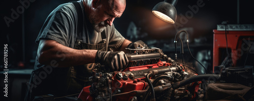 Professional fixing automotive engine