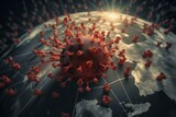 Image showing a global health crisis caused by the coronavirus outbreak and the risks associated with infectious diseases like flu and pandemics. Generative AI