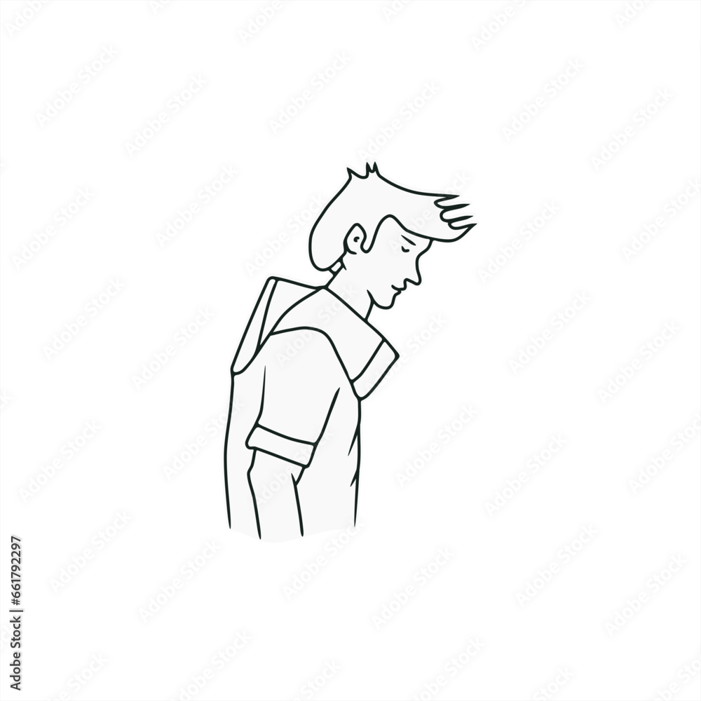 line art illustration of a person wearing a hoodie for a sticker line art illustration of a person wearing a hoodie for a sticker