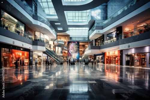 Interior of shopping mall photo
