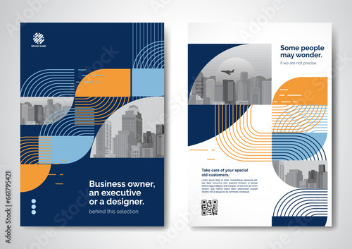 Template vector design for Brochure, AnnualReport, Magazine, Poster, Corporate Presentation, Portfolio, Flyer, infographic, layout modern with color size A4, Front and back, Easy to use.