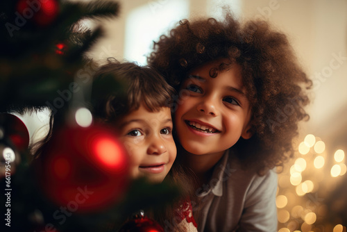 子供, 子供達, クリスマス, クリスマスツリー, プレゼント, 笑顔, children, kids, christmas, christmas tree, presents, smiles