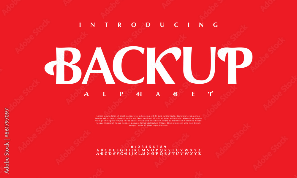 Backup creative modern urban alphabet font. Digital abstract moslem, futuristic, fashion, sport, minimal technology typography. Simple numeric vector illustration
