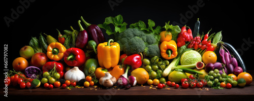 Vegetables and fruits background