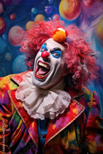 Colorful portrait of a clown © thejokercze