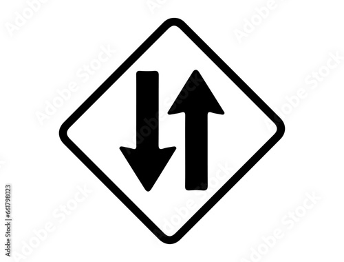 Two way road sign silhouette vector art Free Download Two way road sign silhouette vector art - GFXLoad