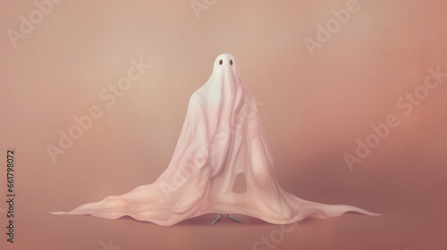 illustration of a ghost in blush tones