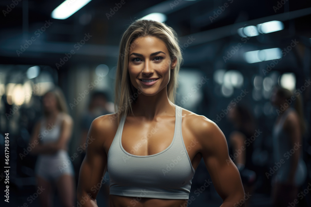 Sporty woman in gym