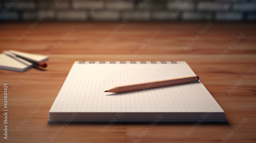 an open notebook with blank sheets on a wooden surface from the side next to it lies a perfectly sharpened wooden pencil an open notebook with blank sheets on a wooden surface from the side next to it lies a perfectly sharpened wooden pencil