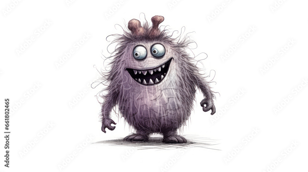 Illustration of a monster in shades of light gray. Halloween. Illustration of a monster in shades of light gray. Halloween.