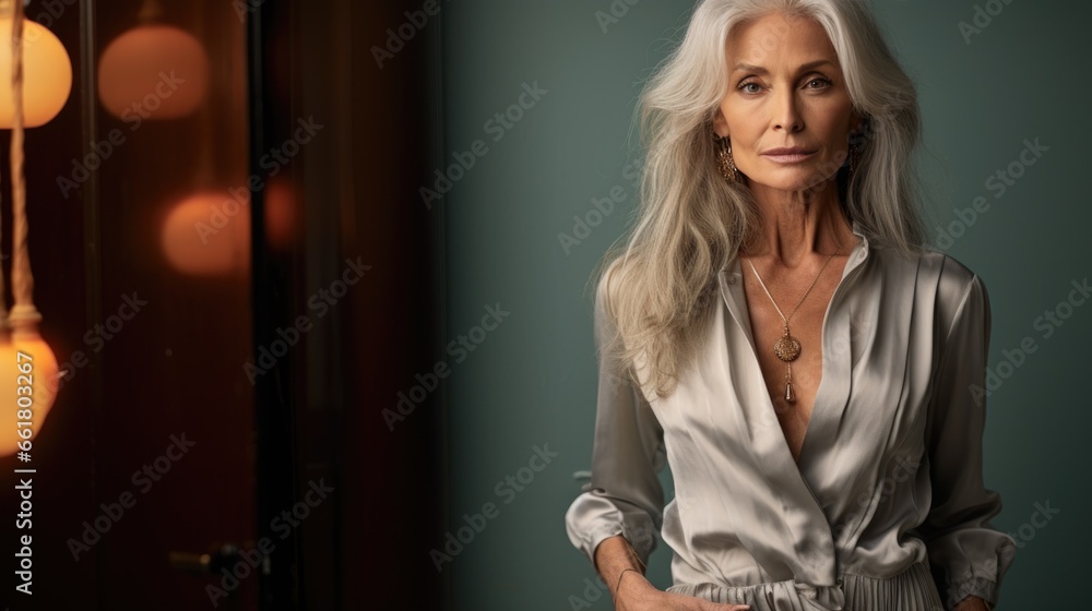 Naklejka premium elderly woman in stylish clothes. Old age and pension. Lifestyle.