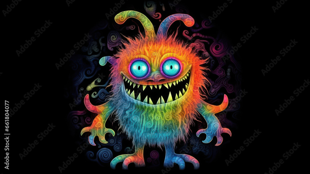 Illustration of a monster in shades of colorful. Halloween. Illustration of a monster in shades of colorful. Halloween.