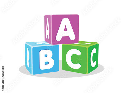 stacked childrens abc letter blocks
