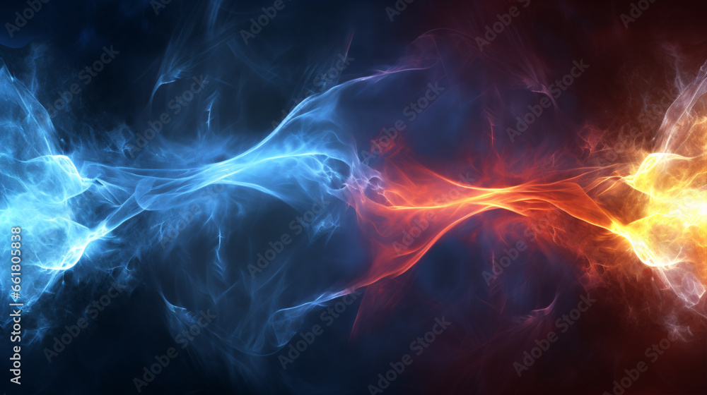 Fiery & icy lightning fractals, plasma-powered background, provide a perfect gaming screen.