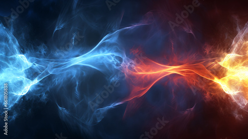 Fiery & icy lightning fractals, plasma-powered background, provide a perfect gaming screen.