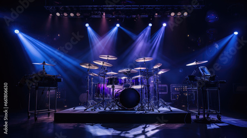 The Drum Set Steals The Spotlight On The Stage. Сoncept Drumming Skills, Stage Presence, Adrenaline Rush, Musical Talent, Crowd Energy