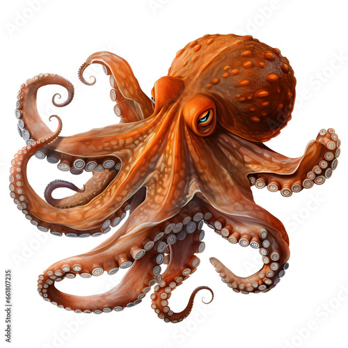 Octopus Mysterious Deep Sea Creature with Tentacles in the Ocean Mysterious creature with tentacles in an oceanic, deep sea environment.
