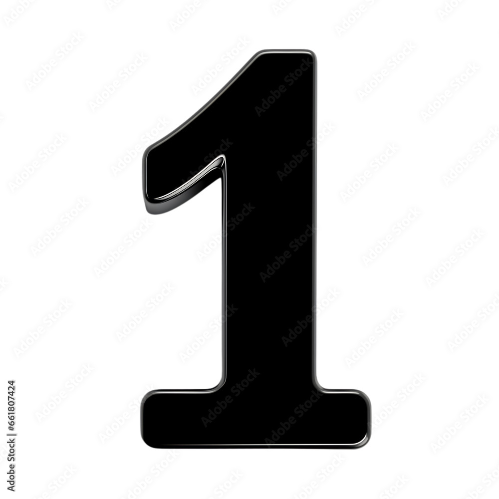 Number 1 Black Isolated on Transparent or White Background, PNG Number 1 Black Isolated on Transparent or White Background, PNG