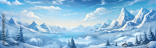 Winter Majesty, Panoramic Snowy Mountainscape © Jhon