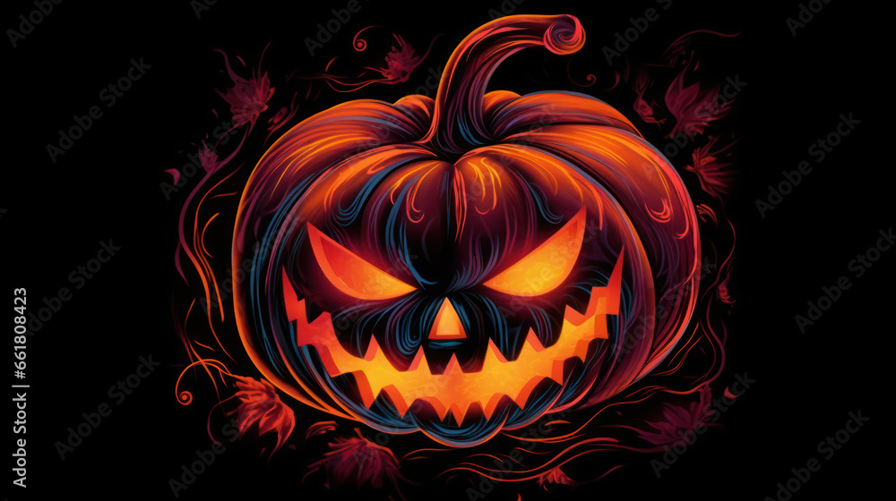 Illustration of a Halloween pumpkin in vivid red tones. Illustration of a Halloween pumpkin in vivid red tones.