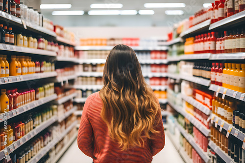 woman shopping in supermarket